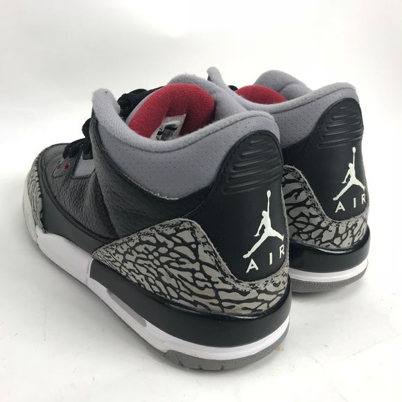 AIR JORDAN III 3 RETRO GS SIZE US 6Y BLACK CEMENT - Picture 5 of 8